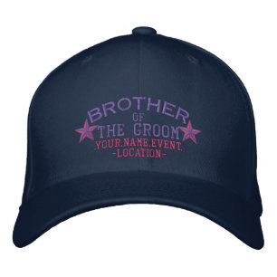 Gorra Bordada Estrellas personalizadas Hermano del Groom en rosa