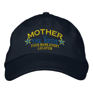 Gorra Bordada Estrellas personalizadas madre de la novia dorada