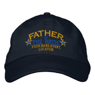 Gorra Bordada Estrellas personalizadas padre de la novia dorada