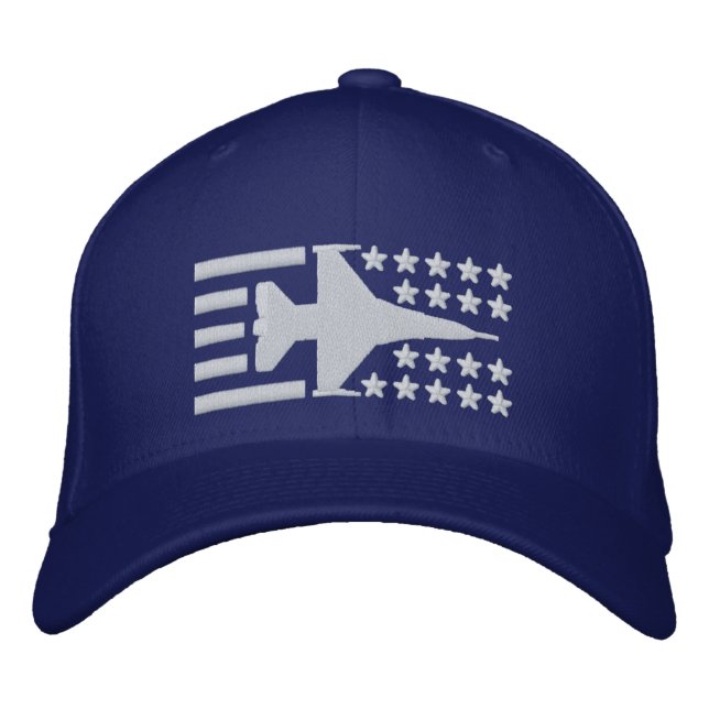 Gorra Bordada F-16 Fighter Jet Stars and Stripes (Anverso)