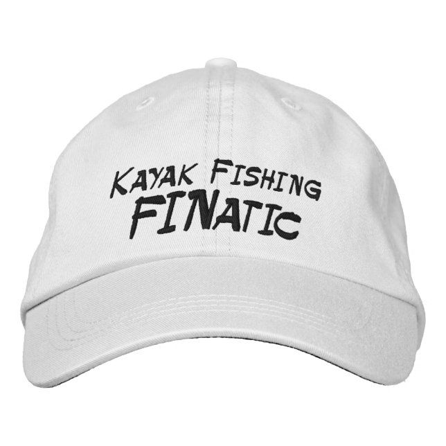 Gorra Bordada Fanático de la pesca de Kayak (Anverso)