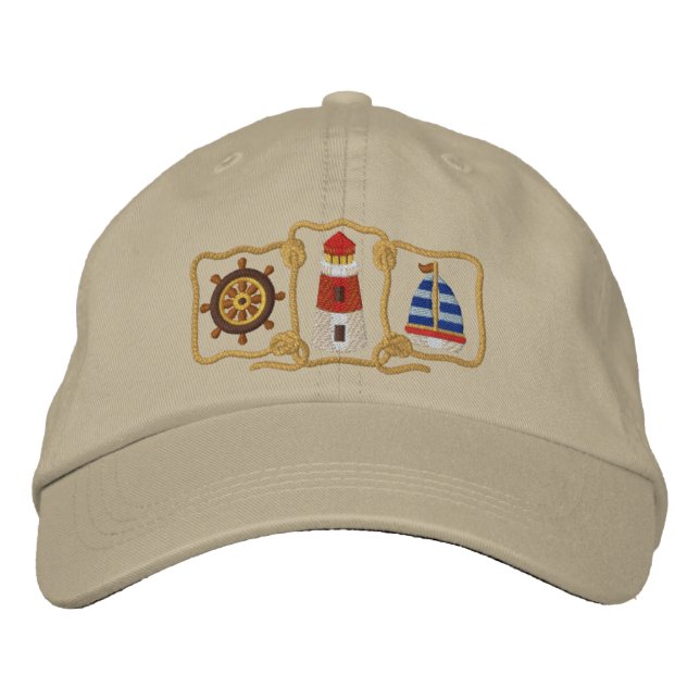 Gorra Bordada Faro y velero (Anverso)
