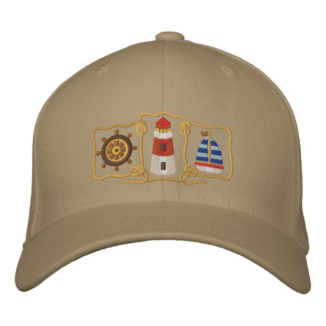 Gorra Bordada Faro y velero (Anverso)