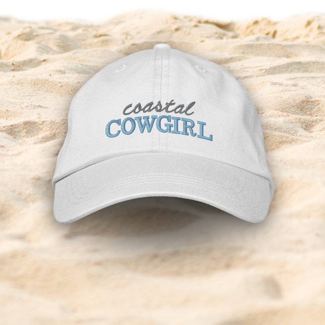Gorra Bordada Favor de Despedida de Soltera Vaquera Costera (coastal cowgirl bachelorette favors embroidery baseball cap)