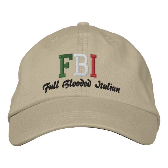 Gorra Bordada ¡FBI, italiano sangriento! (Anverso)
