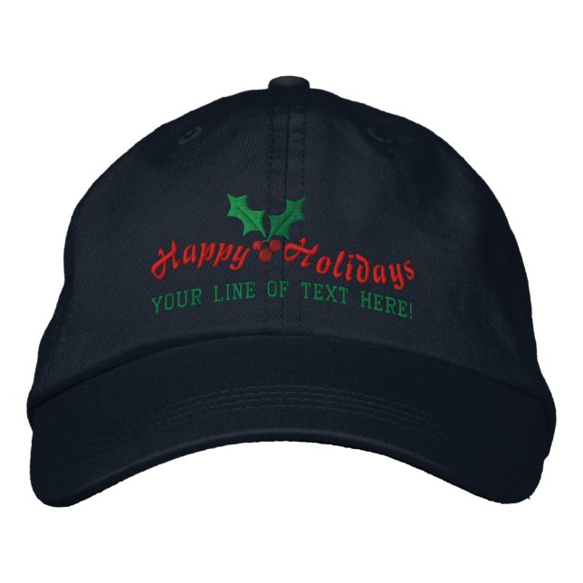 Gorra Bordada Felices Fiestas Personalizadas (Anverso)