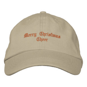 Gorra Bordada Felicidad de Navidad Textura Impresa en Color Caqu