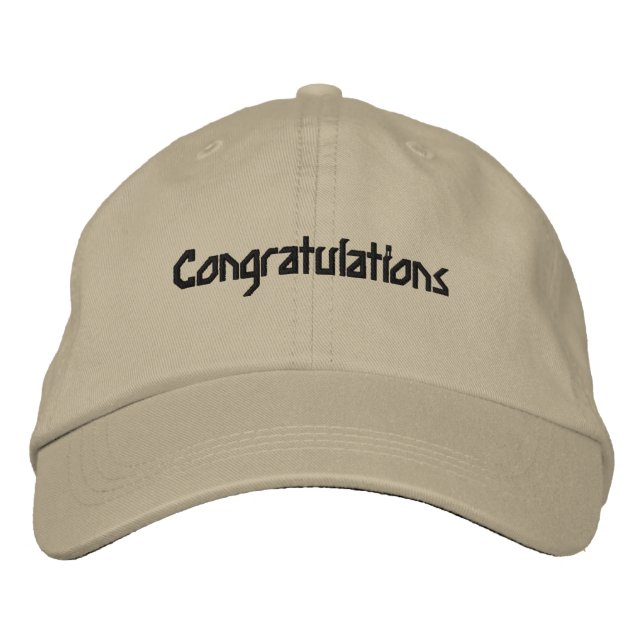 Gorra Bordada Felicidades Éxito Deseos Correas Traseras (Anverso)