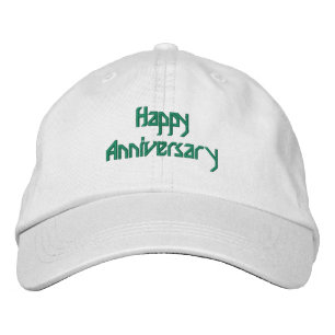 Gorra Bordada Feliz aniversario Personalizado Texto Blanco