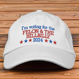 Gorra Bordada Felon y Hillbilly Funny Trump Vance 2024