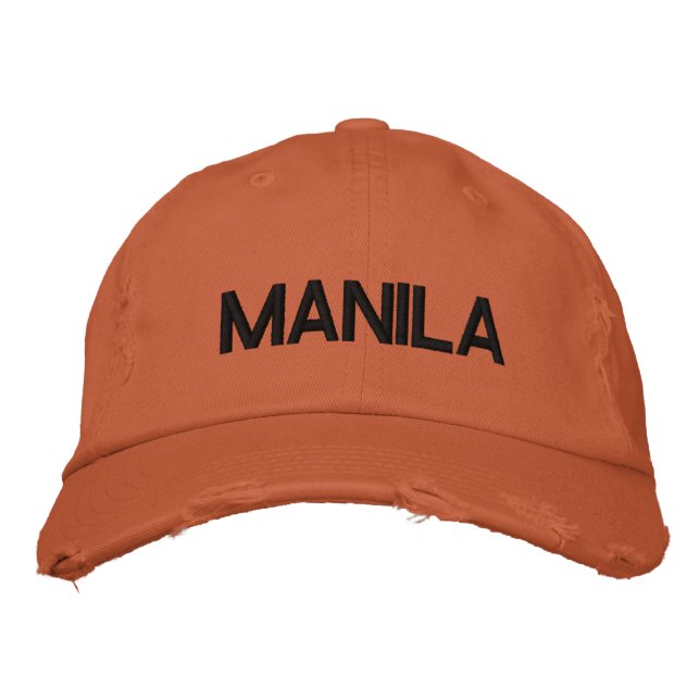 Gorra Bordada Filipinas en Manila parecen sombreros de béisbol (Anverso)