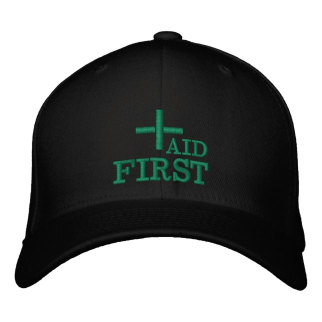 Gorra Bordada First Aid embroidered baseball cap White / green (Anverso)