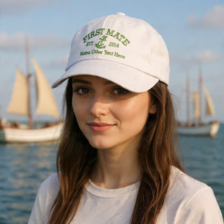 Gorra Bordada First Mate With Anchor Personalized