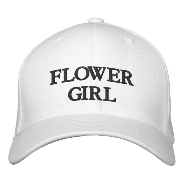 Gorra Bordada Flor Niña blanco negro elegante Moda boda tribu (Anverso)