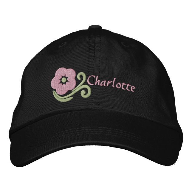 Gorra Bordada Flor personalizada (Anverso)