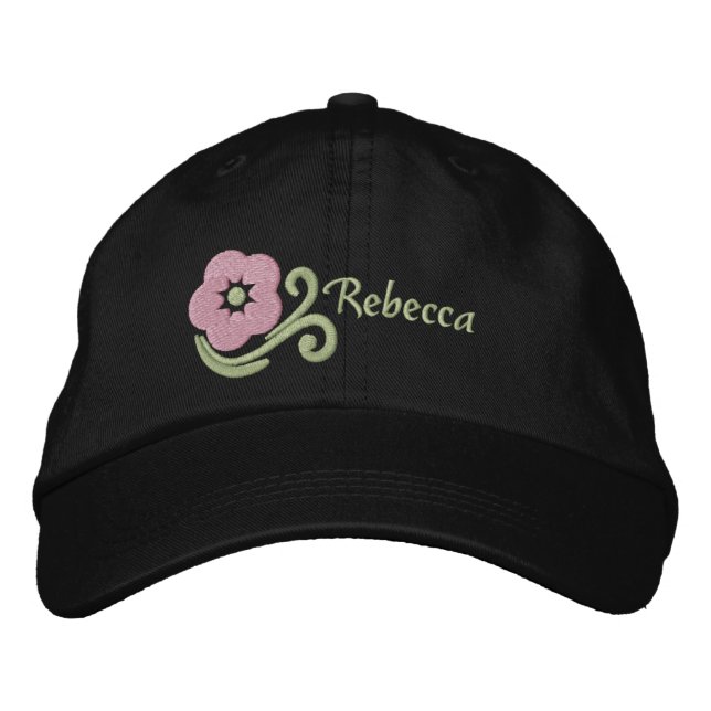 Gorra Bordada Flor Personalizada (Anverso)