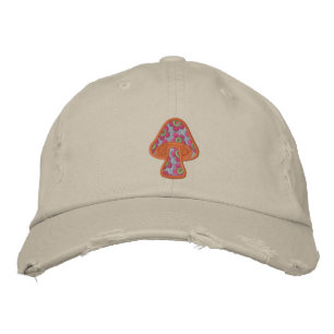 Gorra Bordada Flores Hippie Hongo