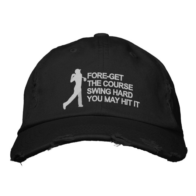 Gorra Bordada Fore-Get El Campo Swing Hard Modern Golf Text (Anverso)