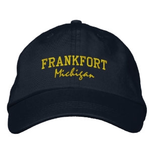 Gorra Bordada Frankfort Michigan bordó sombrero de béisbol