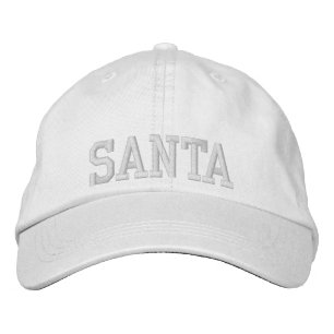 Gorra Bordada Fuente SANTA Blanca sobre Blanco Deportivo Chic