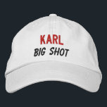 Gorra Bordada FUNNY Boss Big Shot Custom Name V05<br><div class="desc">FUNNY Boss Big Shot Custom Nombre V05 Gorra BLANCO ¿Tiene un gran JEFE? Aquí hay un gorra divertido que puedes personalizar con un nombre. Este gorra forma parte de la GRAN colección de regalos BOSS. También puede cambiar el color gorra, el estilo gorra o el color de los hilos para...</div>