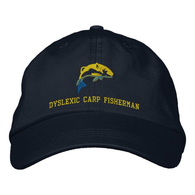 Gorra Bordada Funny Dyslexic Carp Fisherman (Anverso)