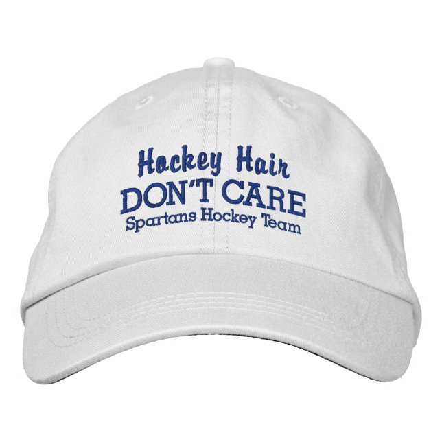 Gorra Bordada Funny nombre de equipo personalizado "Hockey Hair  (Anverso)
