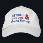 Gorra Bordada Funny Retirado y Pescando Nombre Personalizado V01<br><div class="desc">Gracioso Retirado y Pescando Nombre Personalizado V01. ¡Es hora de jugar! Gorra de retiro divertido que puedes personalizar! El texto es personalizable. También puede cambiar el color gorra,  el estilo gorra o el color de los hilos para un aspecto diferente.</div>