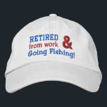 Gorra Bordada Funny Retirado y Pescando Nombre Personalizado V01<br><div class="desc">Gracioso Retirado y Pescando Nombre Personalizado V01. ¡Es hora de jugar! Gorra de retiro divertido que puedes personalizar! El texto es personalizable. También puede cambiar el color gorra,  el estilo gorra o el color de los hilos para un aspecto diferente.</div>