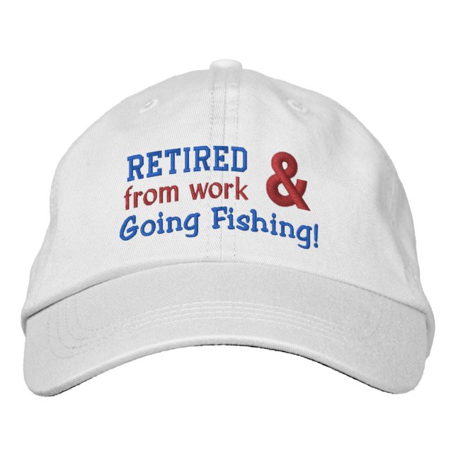 Gorra Bordada Funny Retirado y Pescando Nombre Personalizado V01 (Anverso)