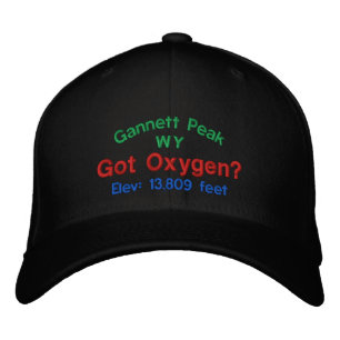 Gorra Bordada Gannett Peak tiene oxígeno? Tapa de bordado
