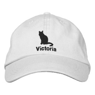 Gorra Bordada Gato negro lindo personalizado