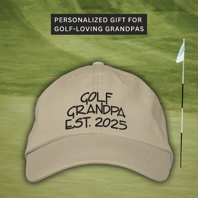 Gorra Bordada Golf Abuelo Año de Establecimiento Bordado Sombrer (Thoughtful Father’s Day, birthday, or retirement gift for golf-loving granddads.)