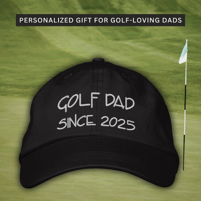 Gorra Bordada Golf Dad Desde Año Personalizado (A timeless embroidered hat for new dads and golfers.)