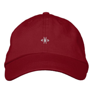 Gorra Bordada Gorrita Ajustable Roja con Estilo Inicial de Monog
