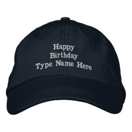Gorra Bordada Gorrito Ajustable de Feliz Cumpleaños Bordado en A