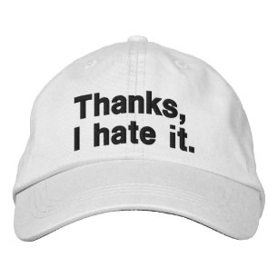 Gorra Bordada Gracias, lo odio.