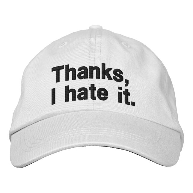 Gorra Bordada Gracias, lo odio. (Anverso)