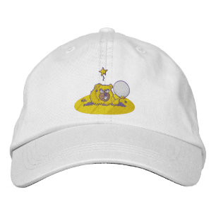 Gorra Bordada Graciosa Bola De Golf Gopher En Agujero De Golf