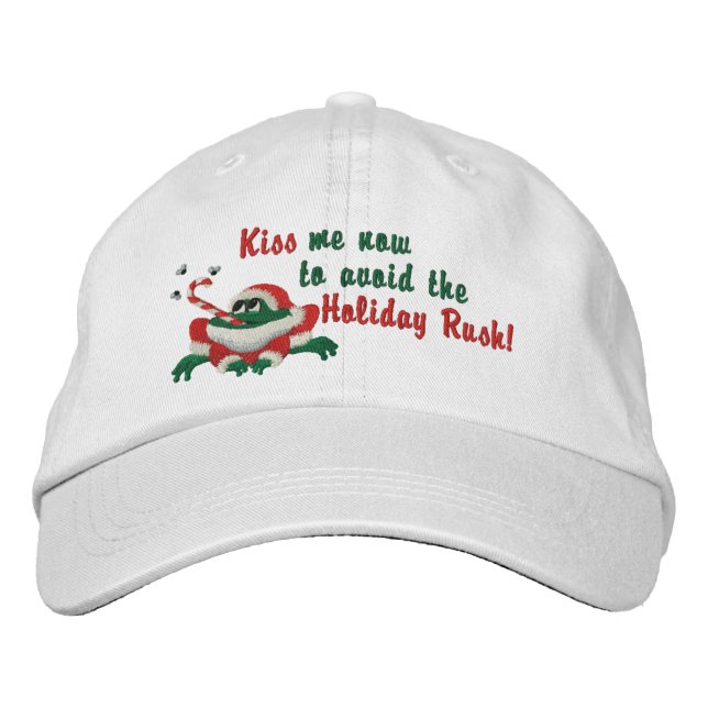 Gorra Bordada Gracioso Beso ahora Frog (Anverso)