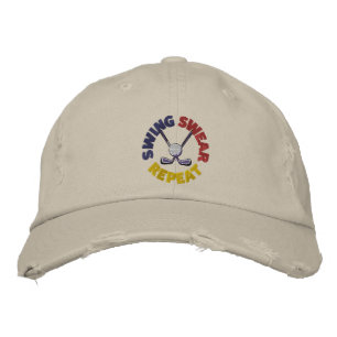 Gorra Bordada Gracioso Swing Swear Repeat Retro Golf