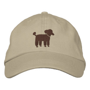 Gorra Bordada Gráfica de caniche marrón
