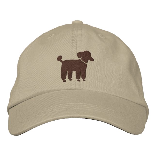 Gorra Bordada Gráfica de caniche marrón (Anverso)