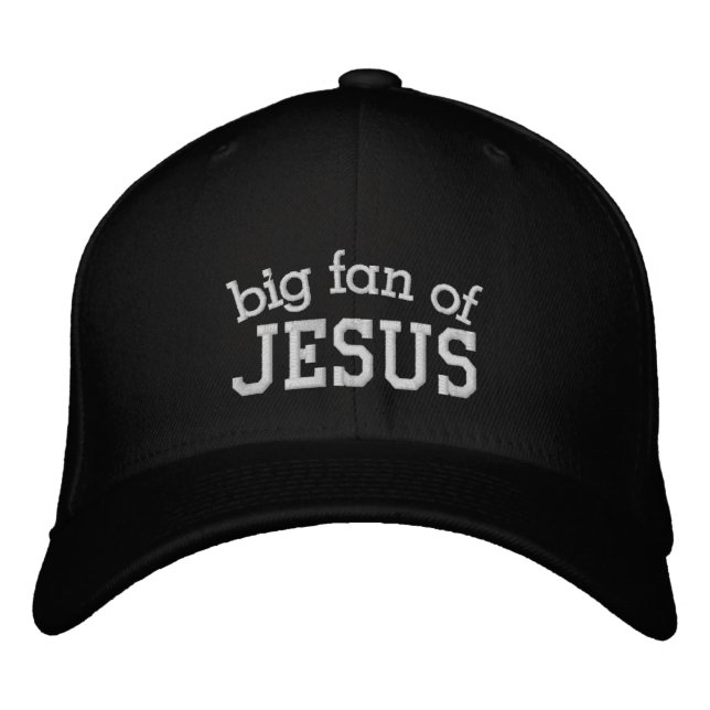 Gorra Bordada Gran Fan de Jesús Solo Texto - Editable (Anverso)