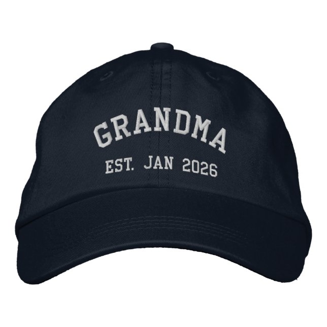 Gorra Bordada Grandma Est. 2026 Custom Embroidered Hat (Anverso)