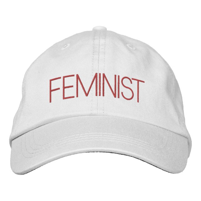 Gorra Bordada Gris rosa fucsia feminista (Anverso)