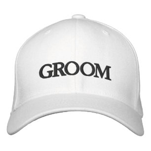 Gorra Bordada Groom negro y elegante boda de moda