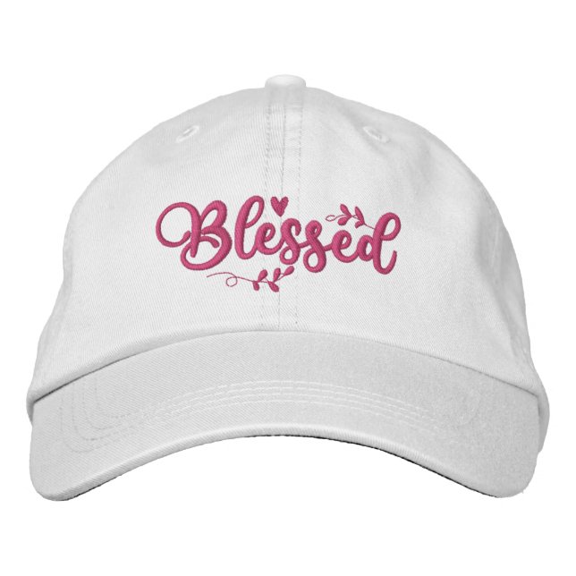 Gorra Bordada Guión bendecido rosa (Anverso)