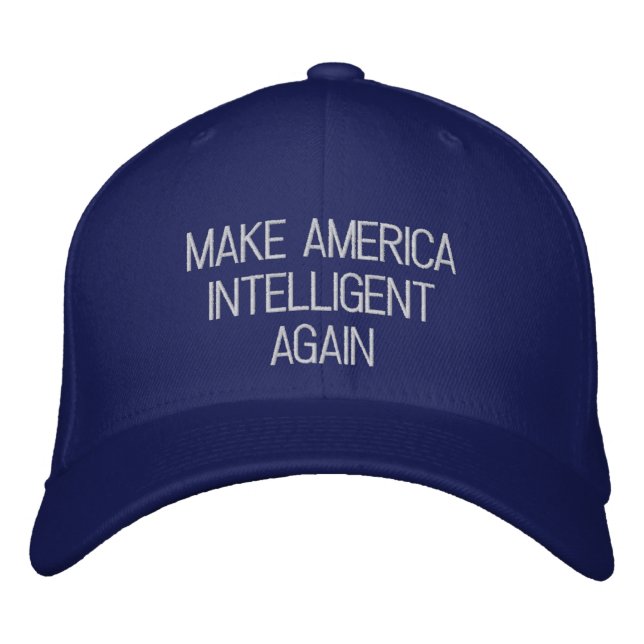 GORRA BORDADA HACER QUE ESTADOS UNIDOS SEA INTELIGENTE DE NUEVO (Anverso)