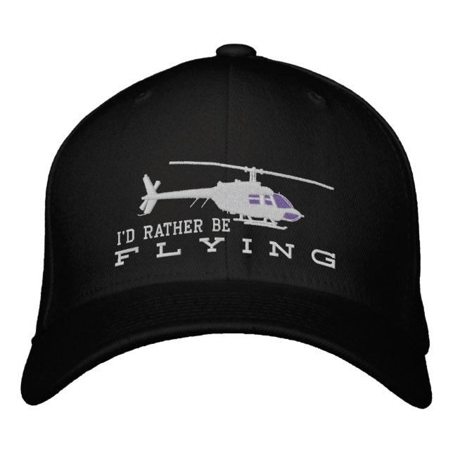Gorra Bordada Helicóptero Chopper Silhouette antes que Volar (Anverso)
